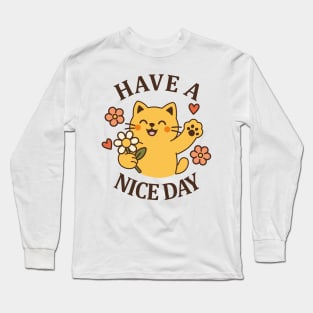Sweet Kitty with a Bloom Long Sleeve T-Shirt
